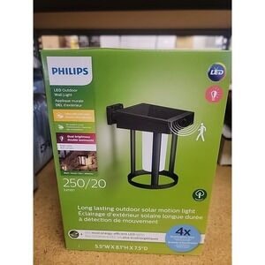 PHILIPS LED Outdoor Wall Lantern - Bright White LED Porch Light Solar motion New